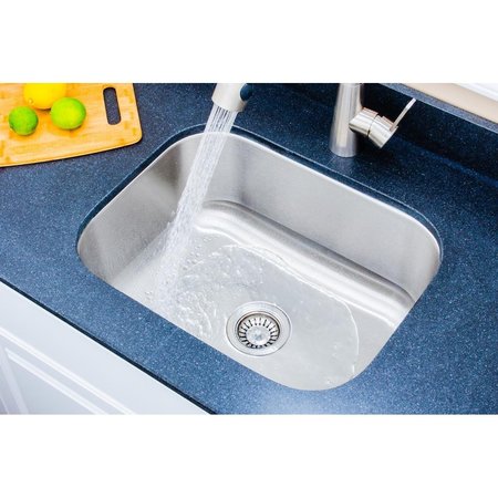 WELLS SINKWARE 23 in 18 Gauge Undermount Single Bowl Stainless Steel Kitchen Sink CMU23189